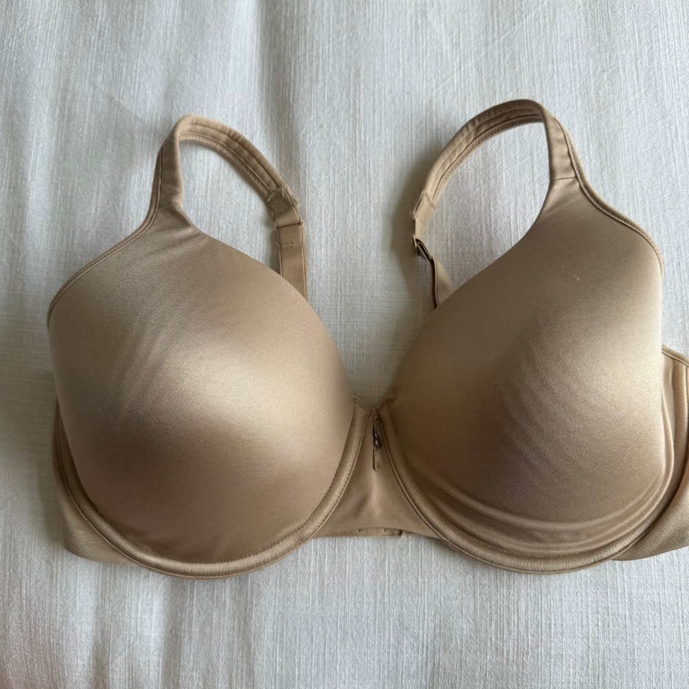 38 DD Bra‎ Beige Full Coverage T-Shirt Wireless Everyday Comfort